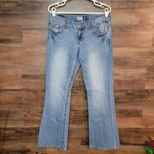Aeropostale Jeans Size 10 S Hailey Skinny Flare Low Rise Medium Light Wash Y2K